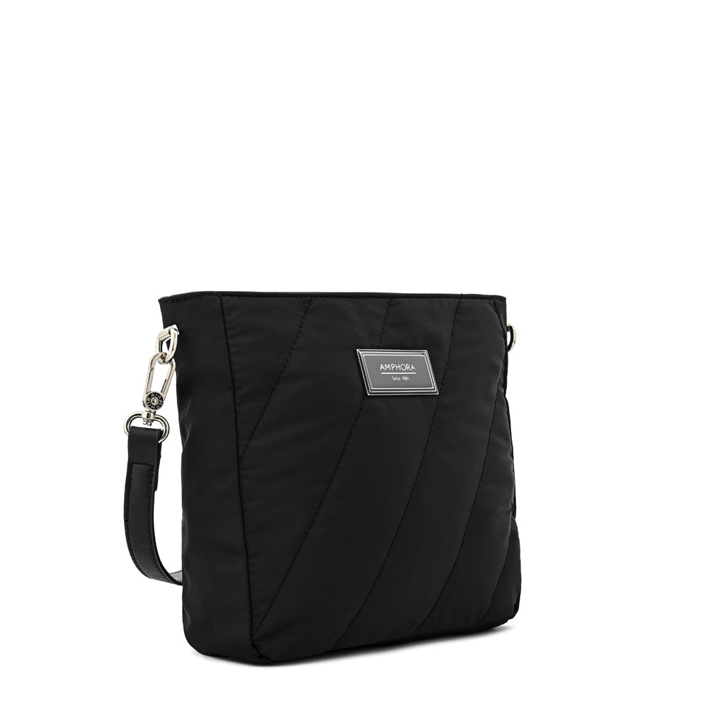 Cartera bandolera mediana janelle negro texturizado