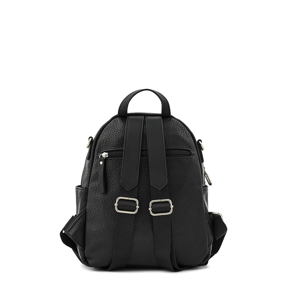 Mochila mediana tessie negro texturizado