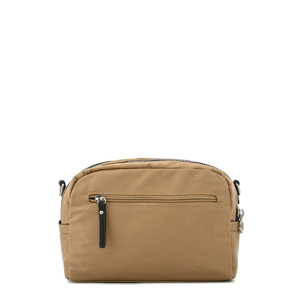 Cartera bandolera mediana karina beige oscuro