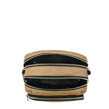 Cartera bandolera mediana karina beige oscuro