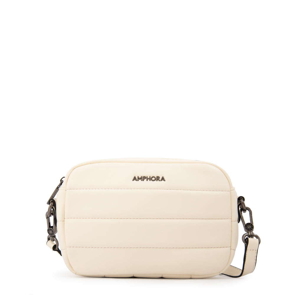 Cartera bandolera maricel pequeña blanco crudo
