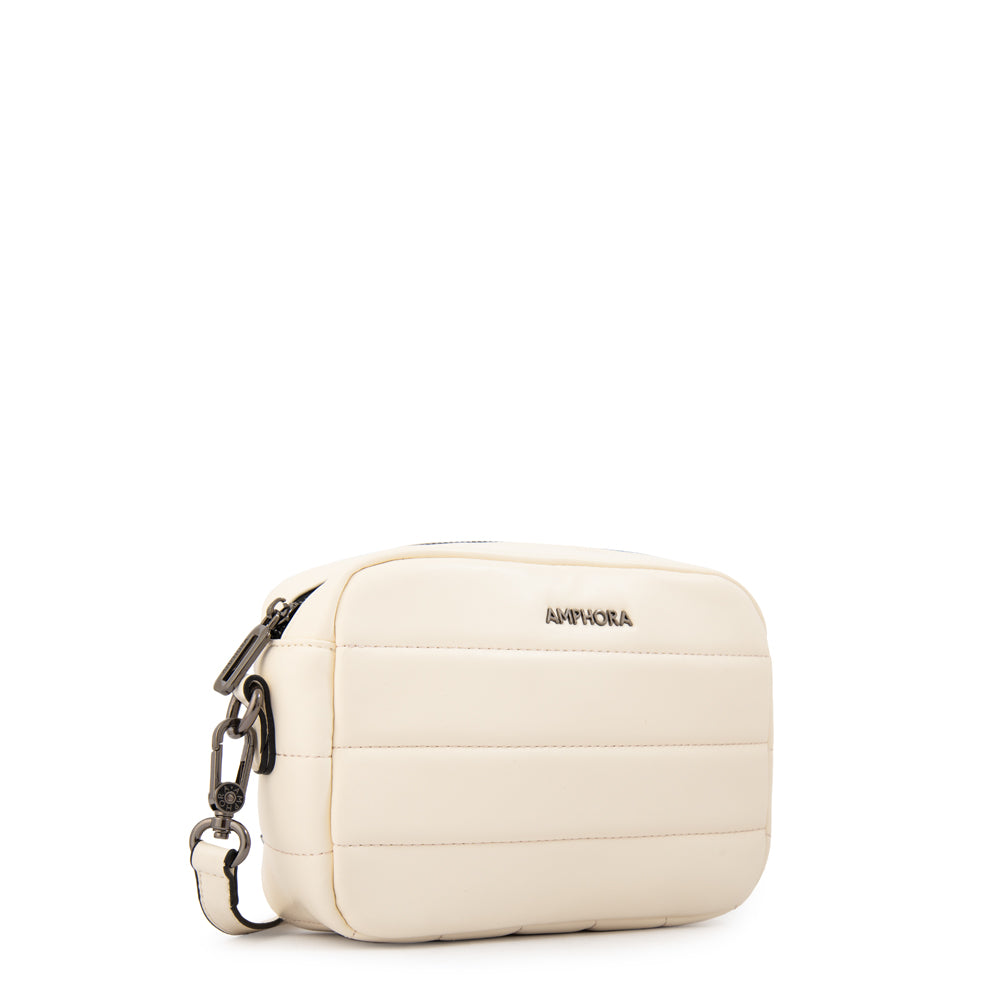 Cartera bandolera maricel pequeña blanco crudo