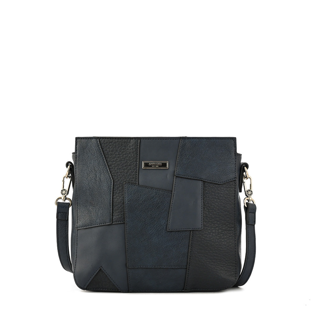 Cartera bandolera cleo mediana azul oscuro