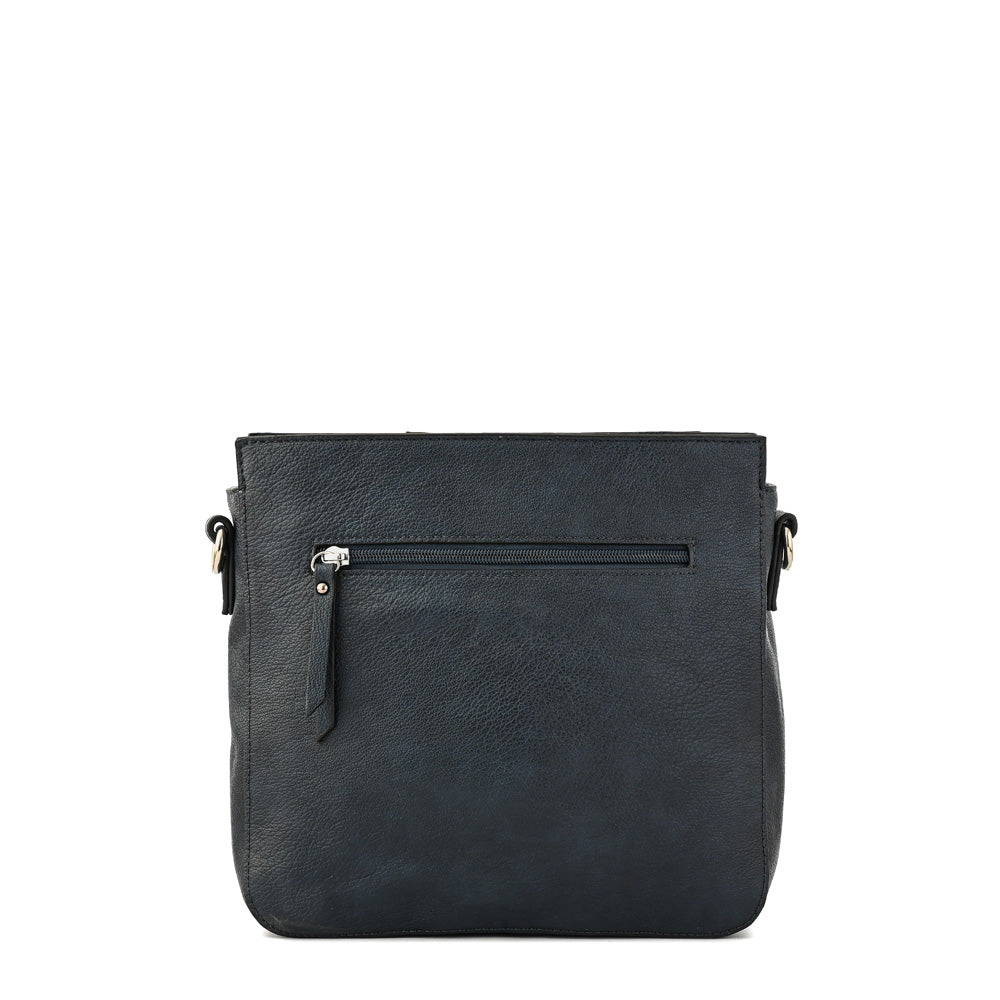 Cartera bandolera cleo mediana azul oscuro