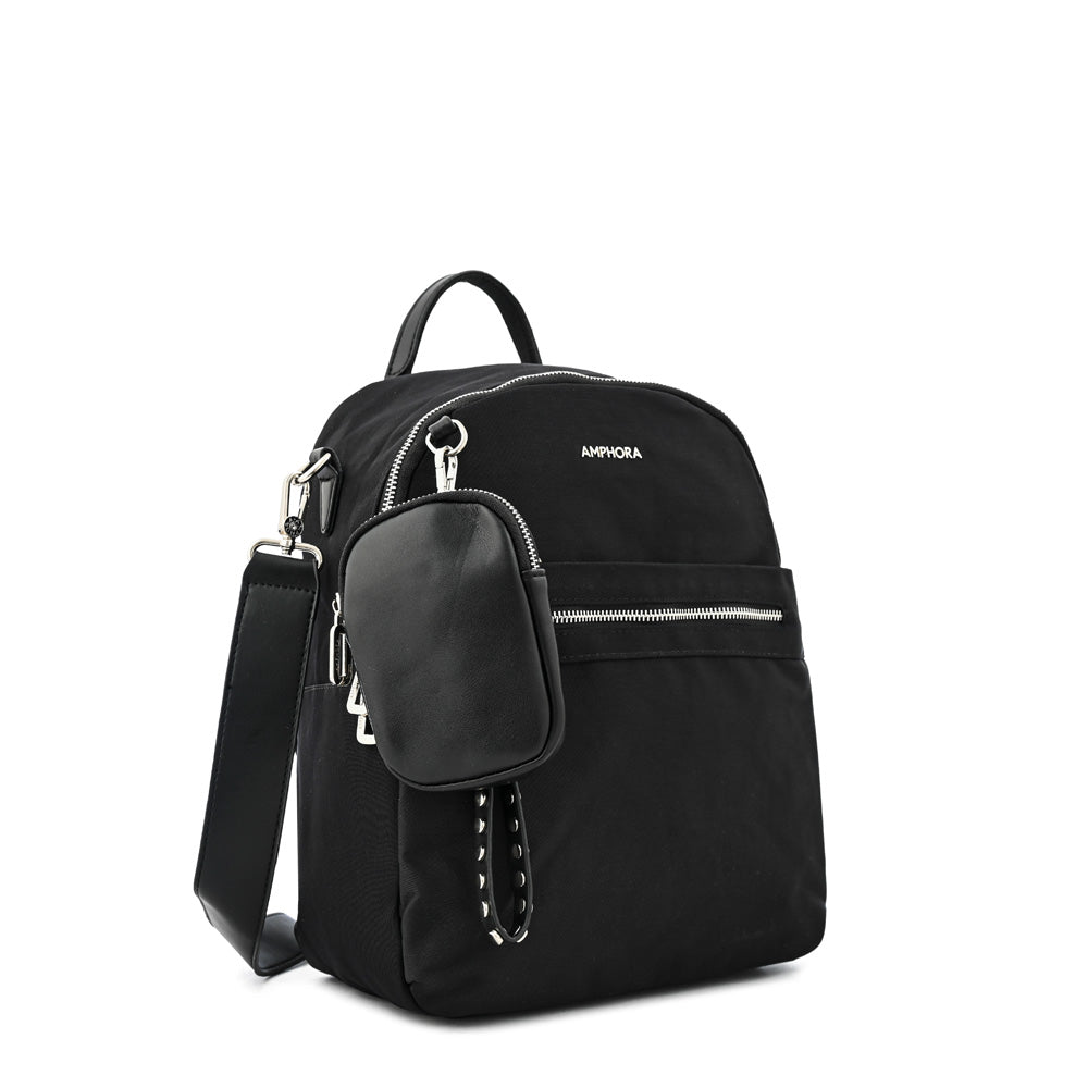 Mochila grande deva negro texturizado