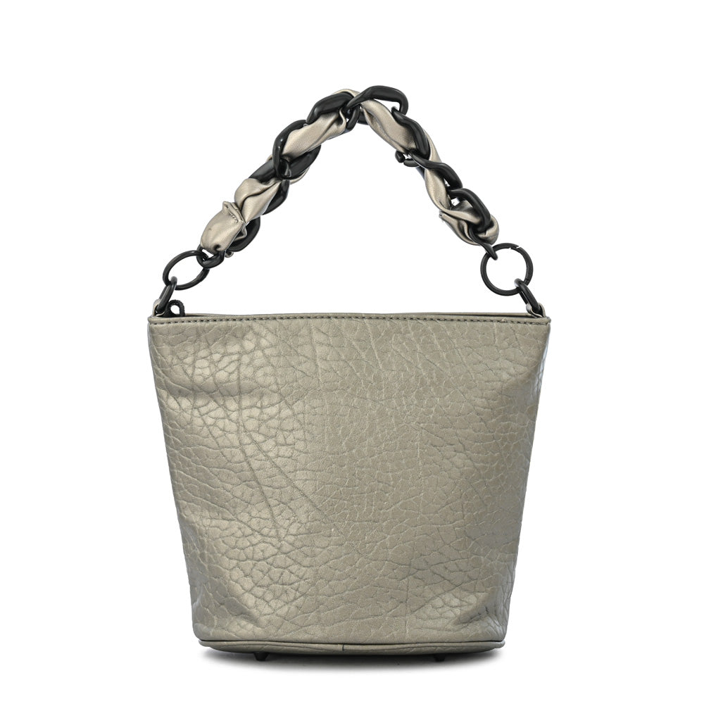 Cartera bandolera keira pequeña plateado oscuro