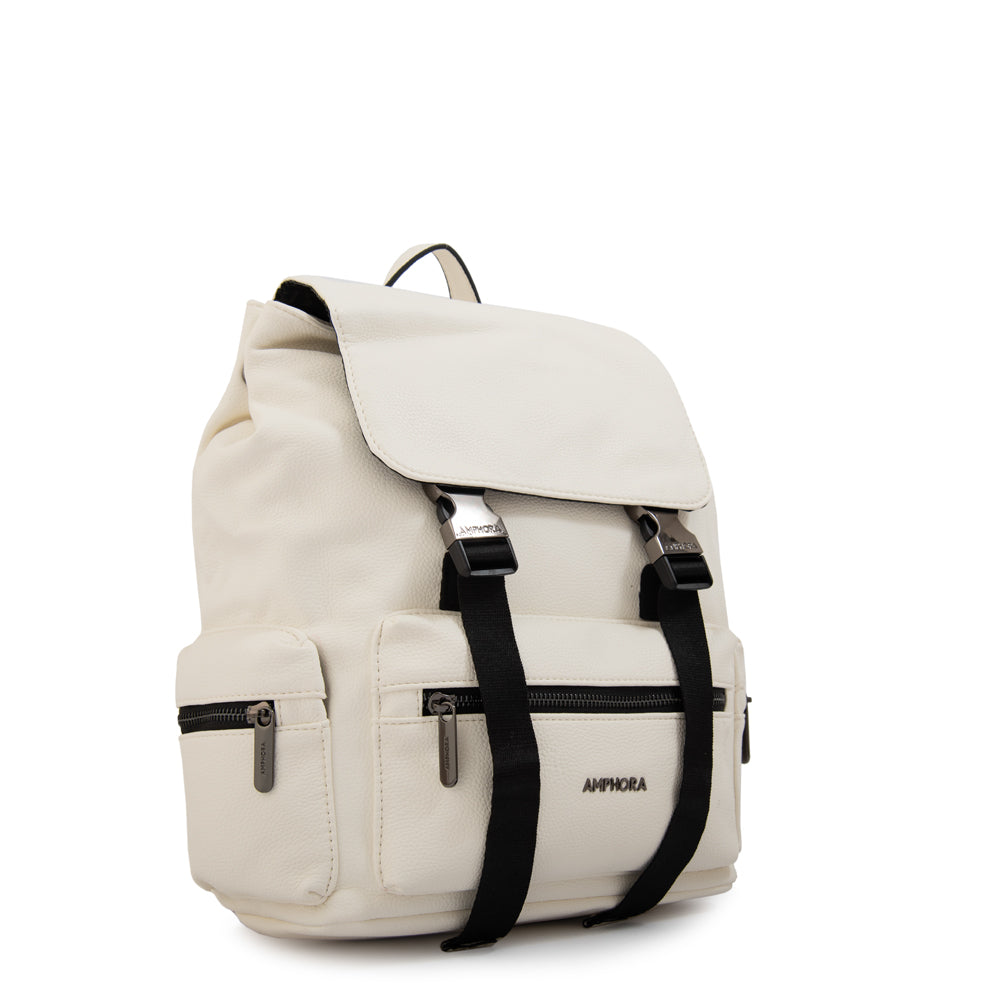 Mochila oriana grande blanco crudo