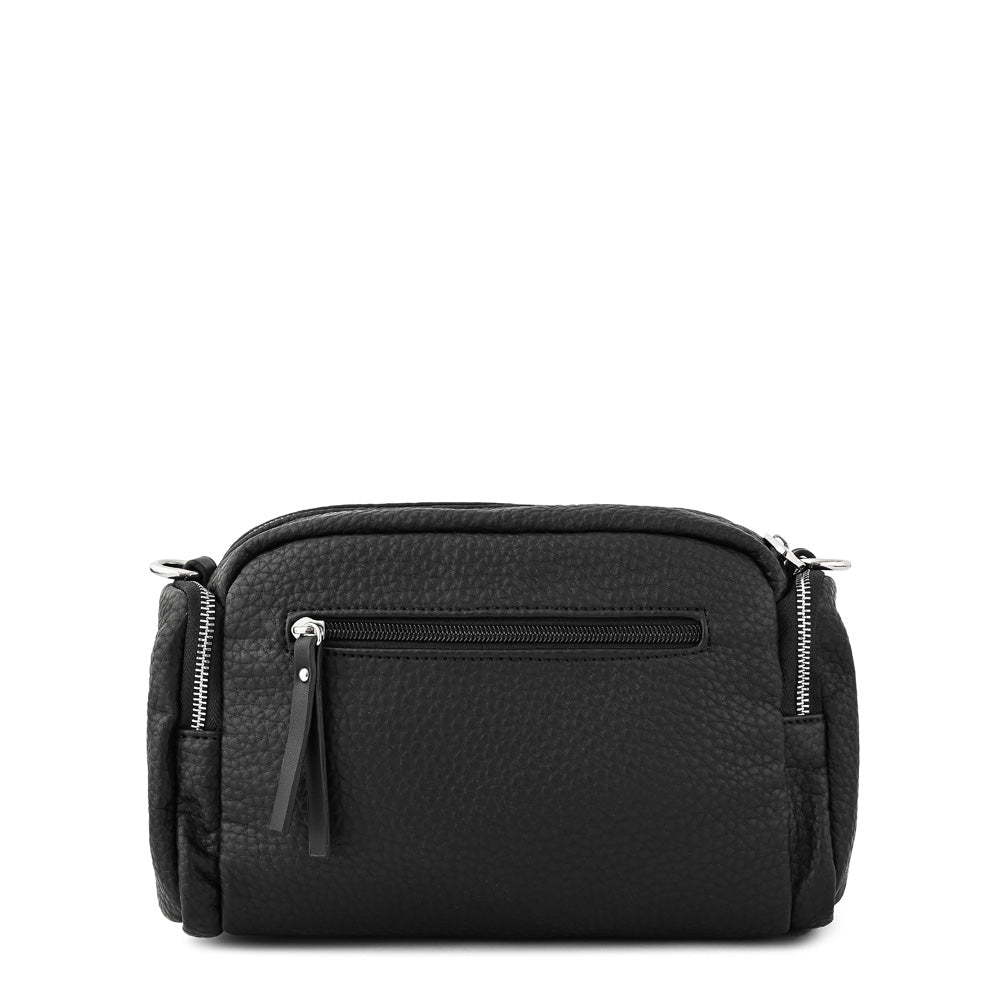 Cartera bandolera mediana ziva negro texturizado