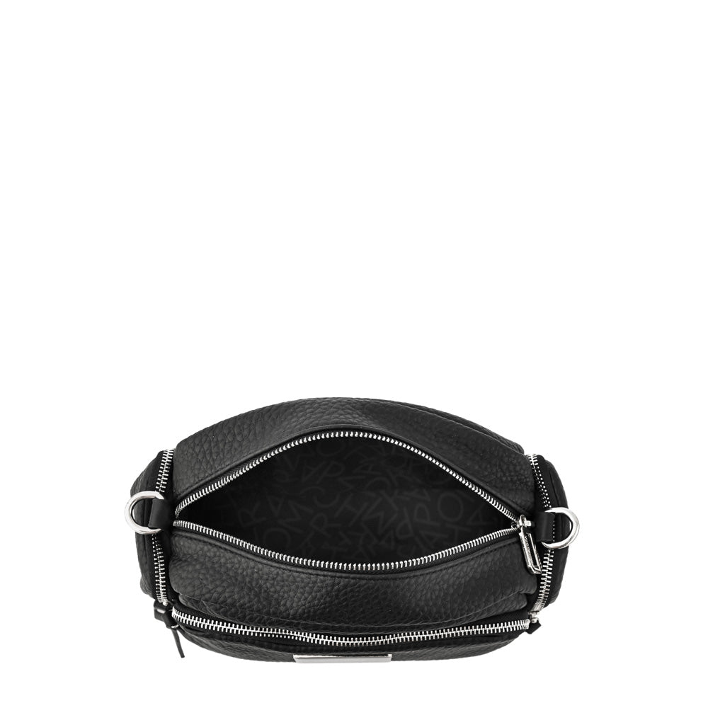 Cartera bandolera mediana ziva negro texturizado