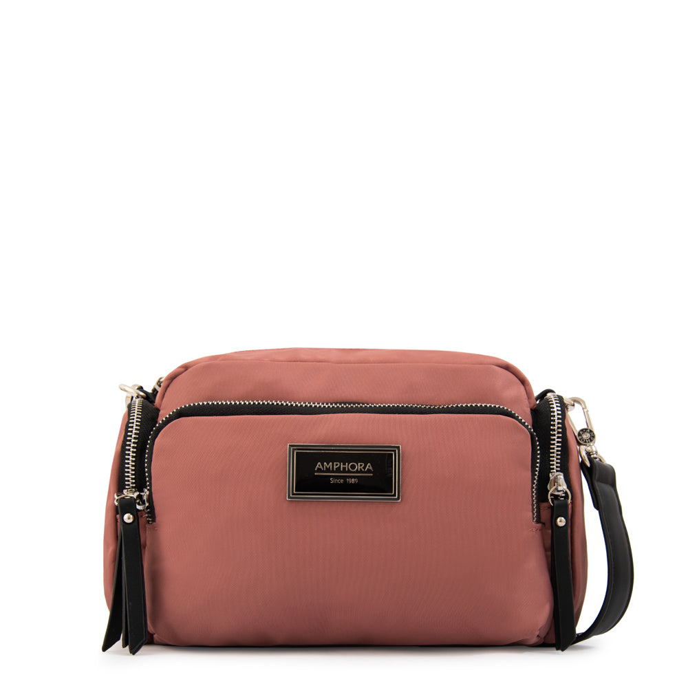 Cartera bandolera ziva mediana rosa viejo