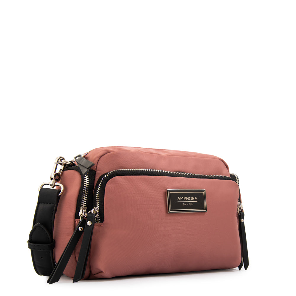 Cartera bandolera ziva mediana rosa viejo