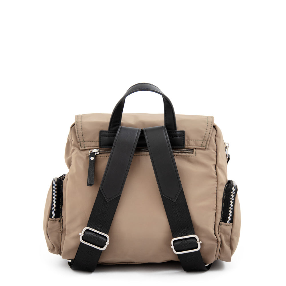 Mochila con tapa harmonie mediana beige