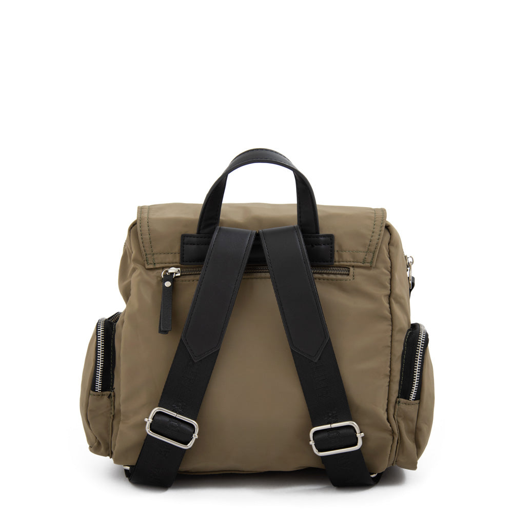 Mochila con tapa harmonie mediana verde oliva