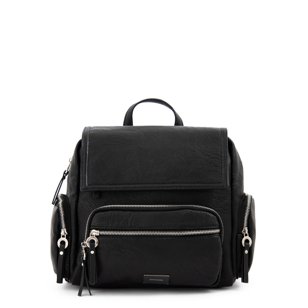 Mochila con tapa harmonie mediana negro especial