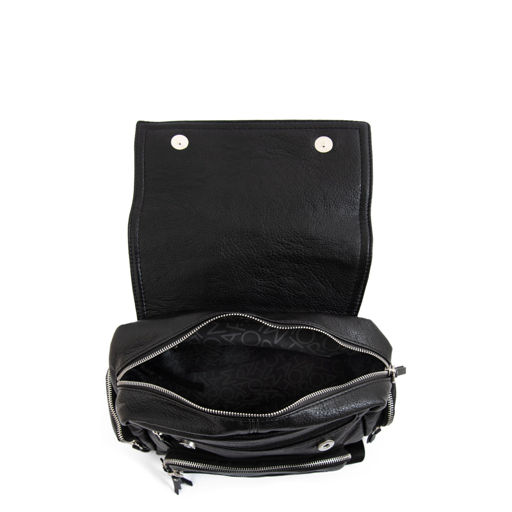 Mochila con tapa harmonie mediana negro especial