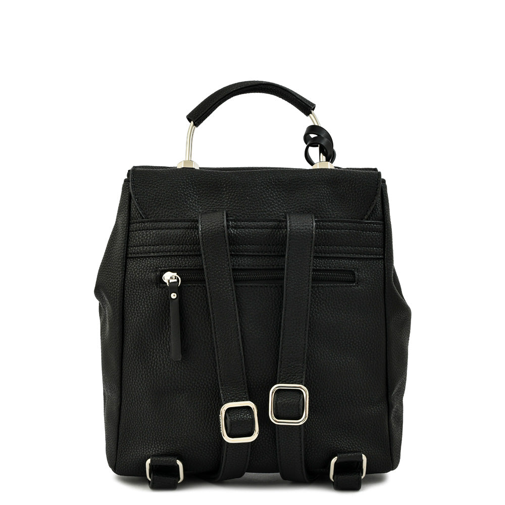 Mochila con tapa benita mediana negro