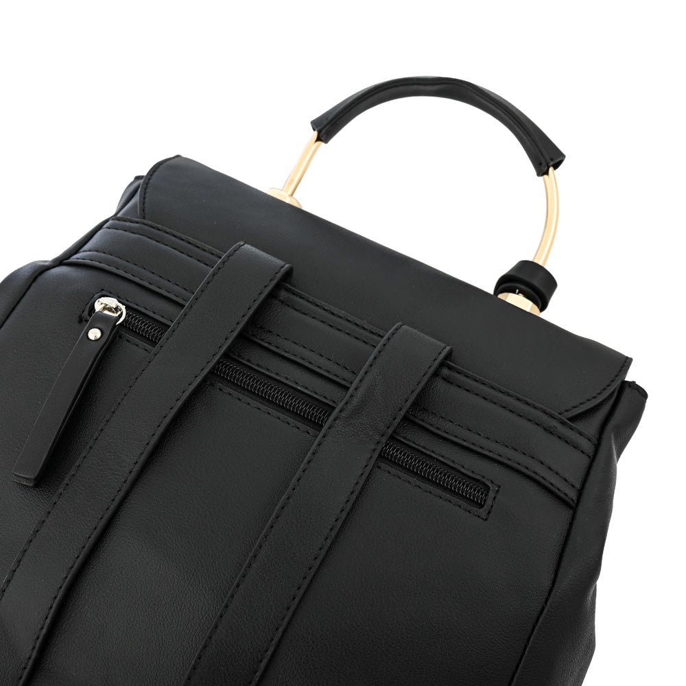 Mochila con tapa benita mediana negro especial