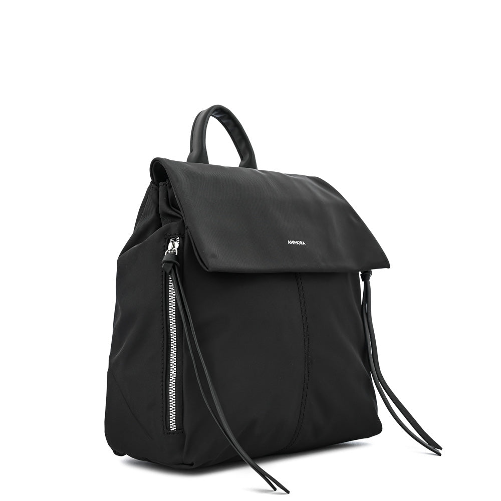 Mochila julianne mediana negro texturizado