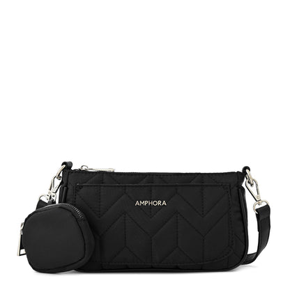 Cartera bandolera mediana blinky negro texturizado