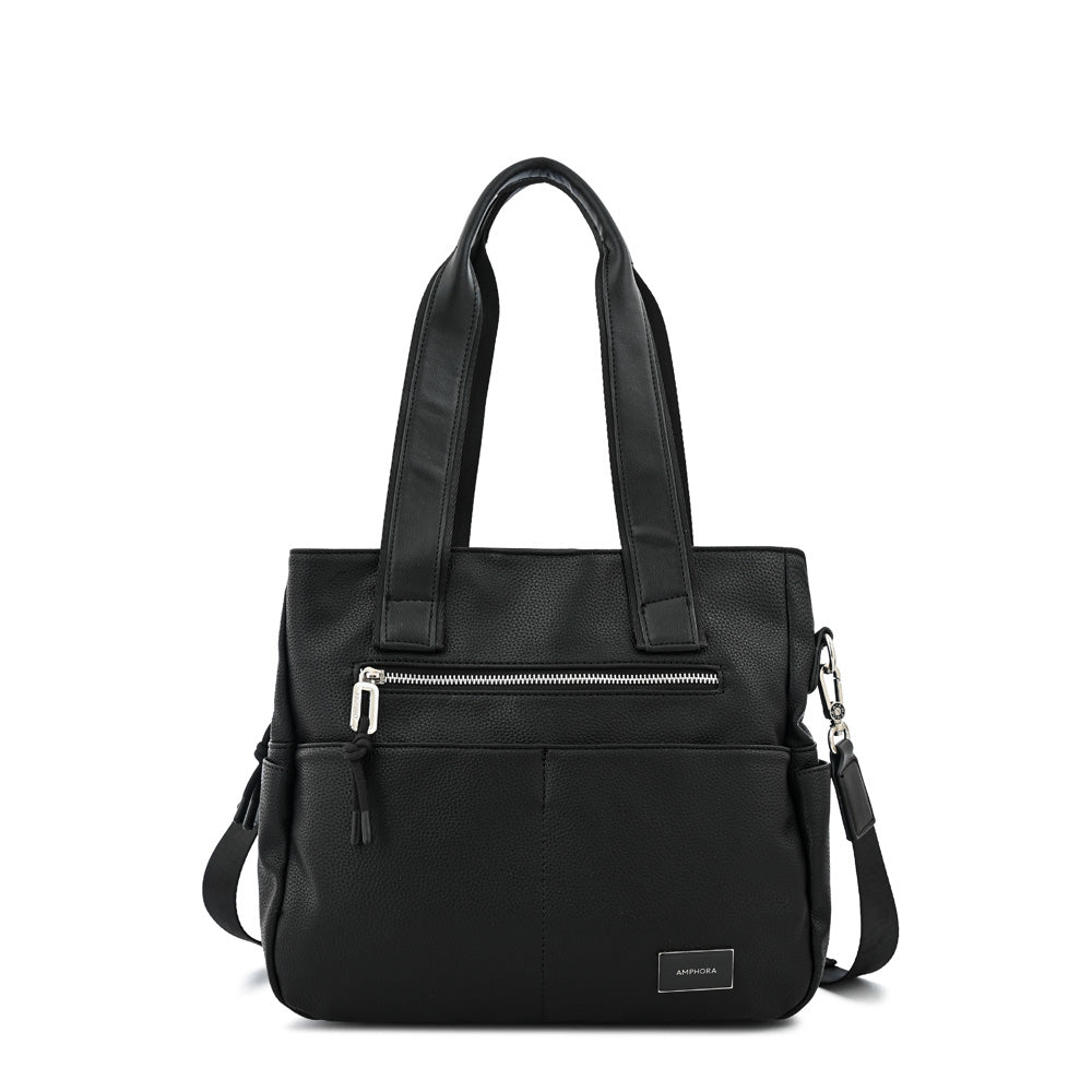 Cartera tote tres divisiones adelina mediana negro especial
