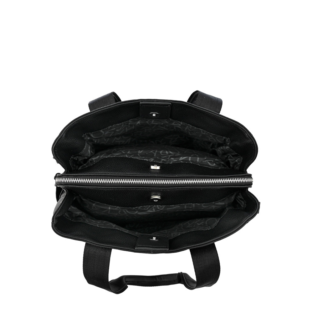 Cartera tote tres divisiones adelina mediana negro especial