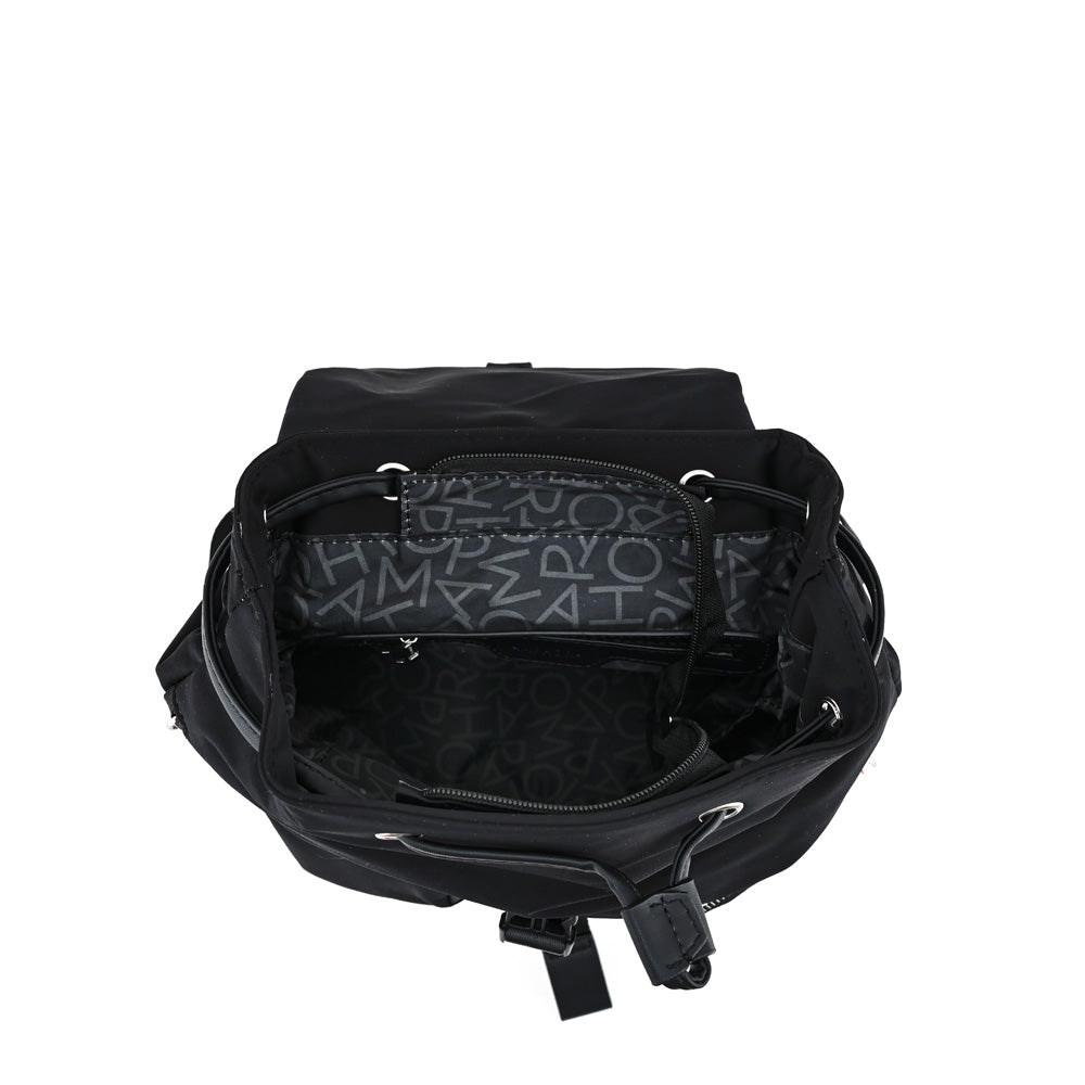 Mochila con tapa liberia mediana negro