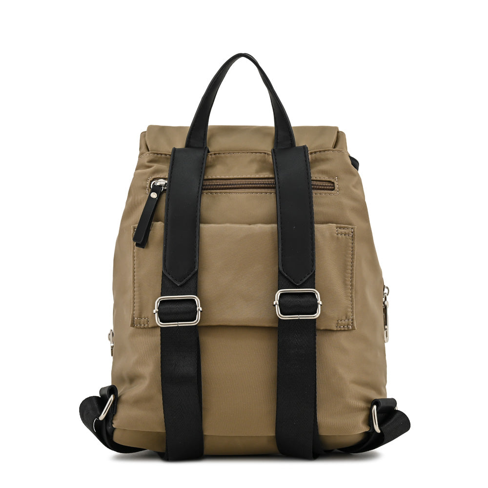 Mochila con tapa liberia mediana taupe