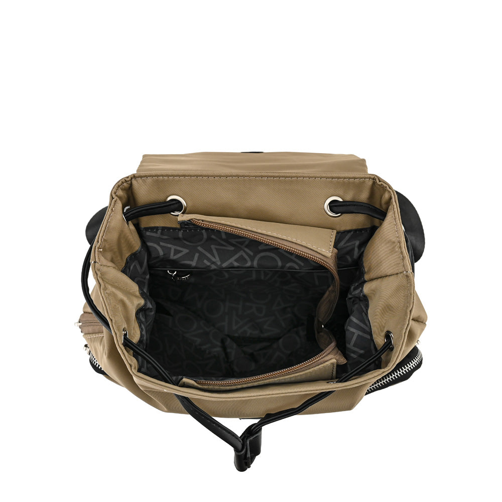 Mochila con tapa liberia mediana taupe
