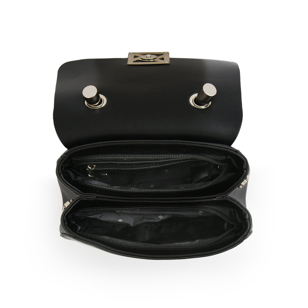 Cartera bandolera con tapa porto pequeña negro