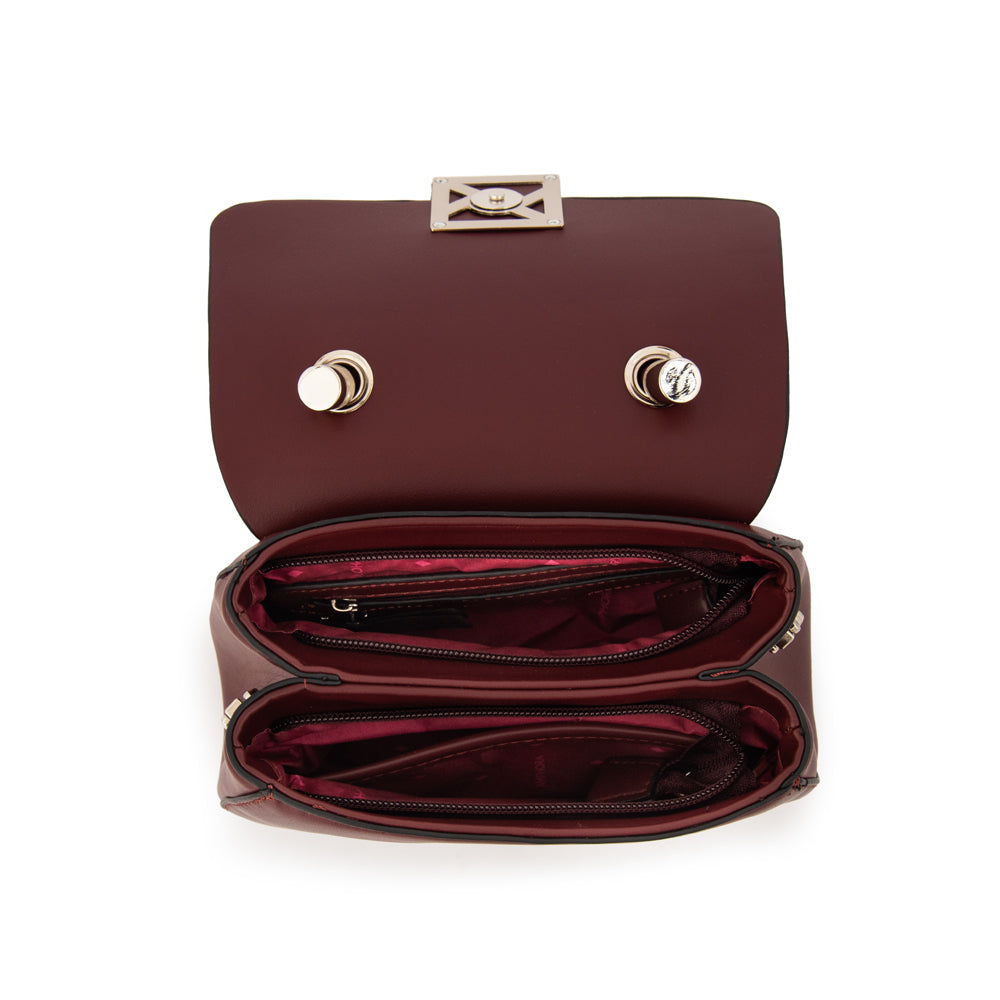 Cartera bandolera con tapa pequeña porto burdeo