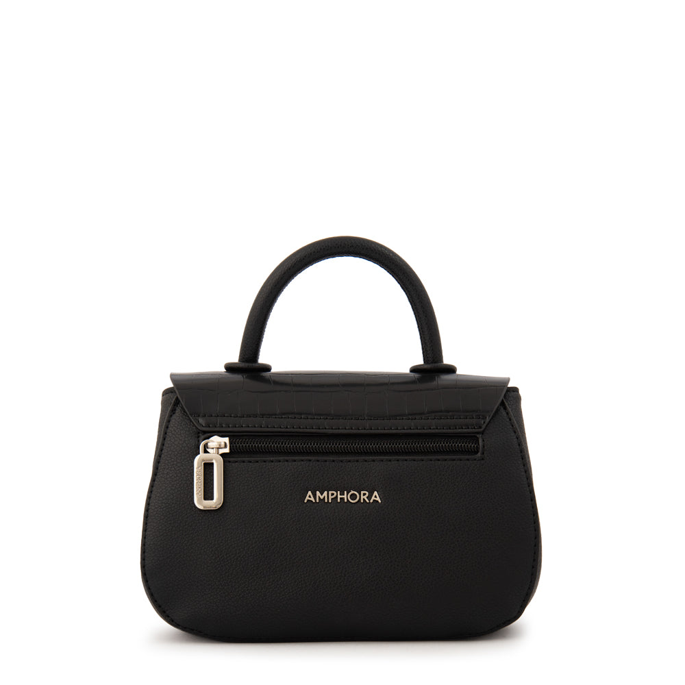 Cartera bandolera con tapa porto pequeña negro especial
