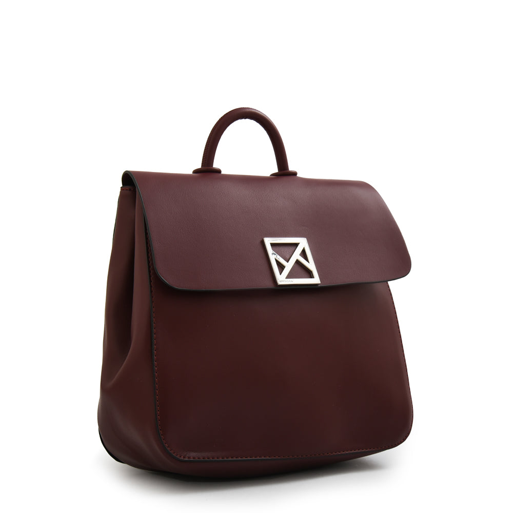 Mochila con tapa porto mediana burdeo