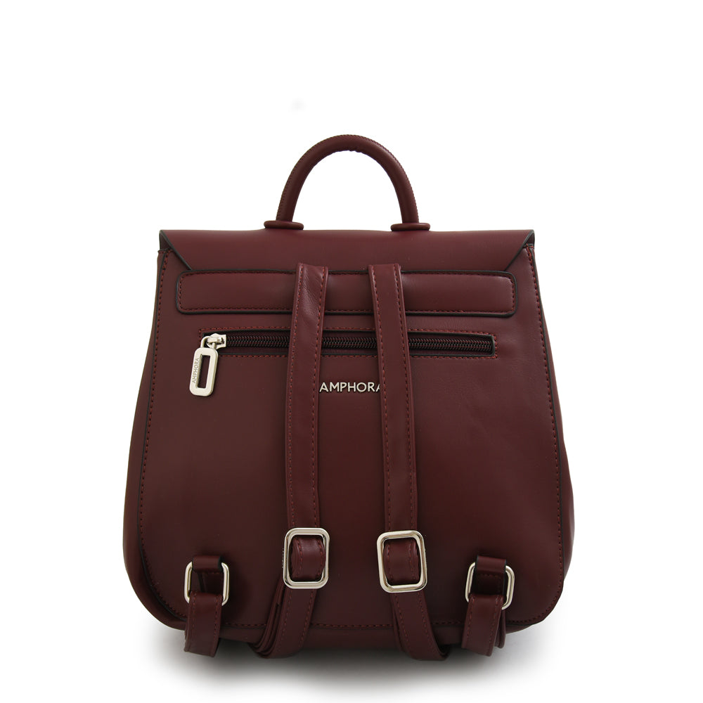 Mochila con tapa porto mediana burdeo