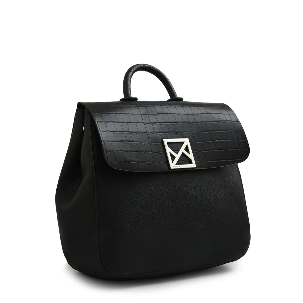 Mochila con tapa porto mediana negro especial