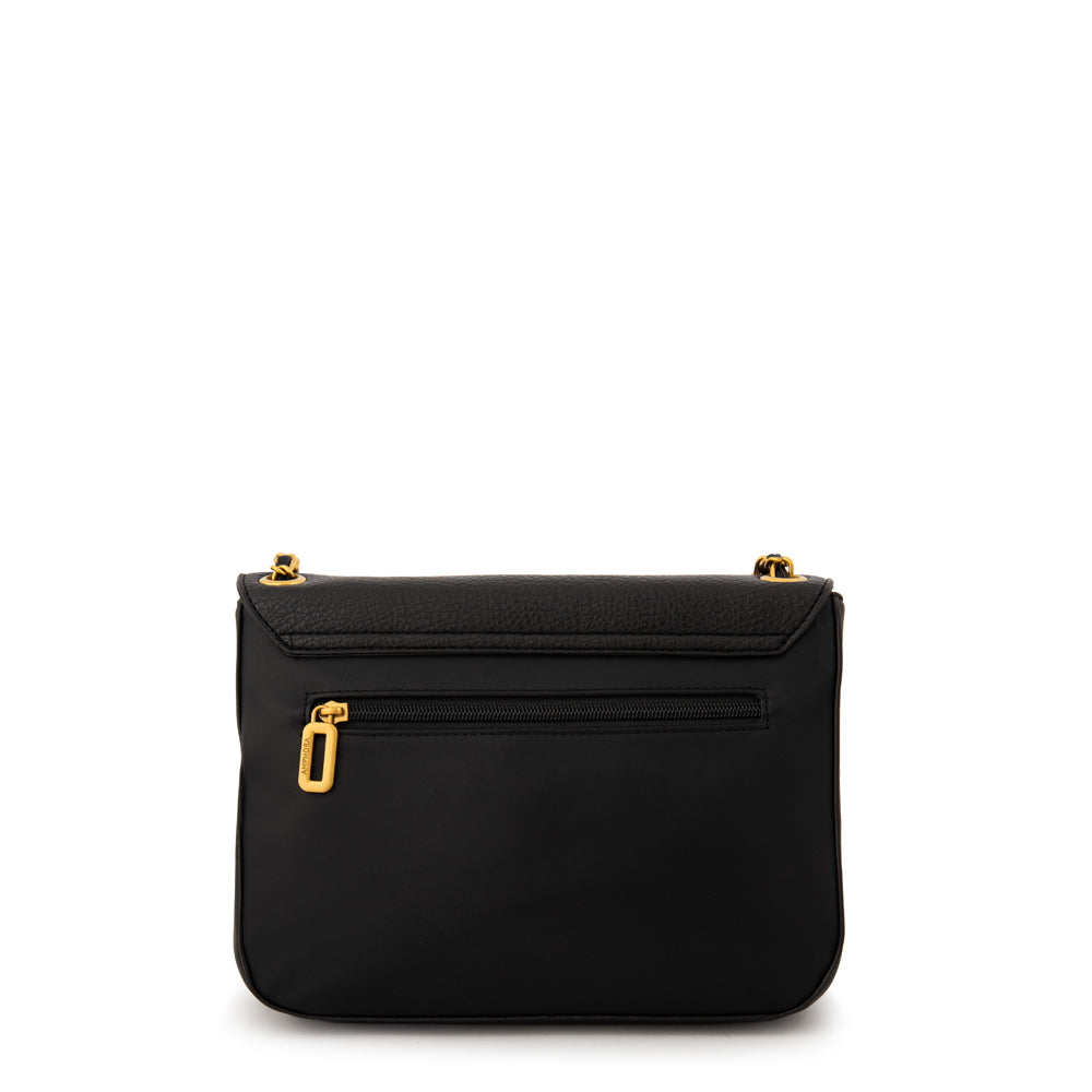 Cartera bandolera con tapa estonia mediana negro