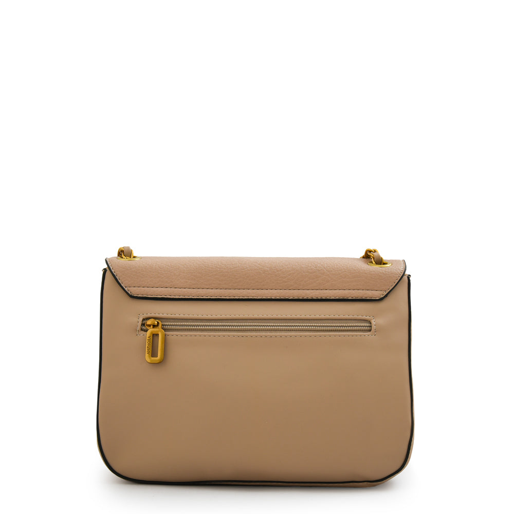 Cartera bandolera con tapa estonia mediana beige