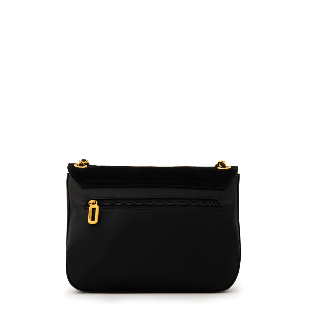 Cartera bandolera con tapa estonia mediana negro especial