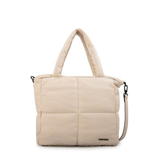 Cartera tote guyana mediana blanco crudo