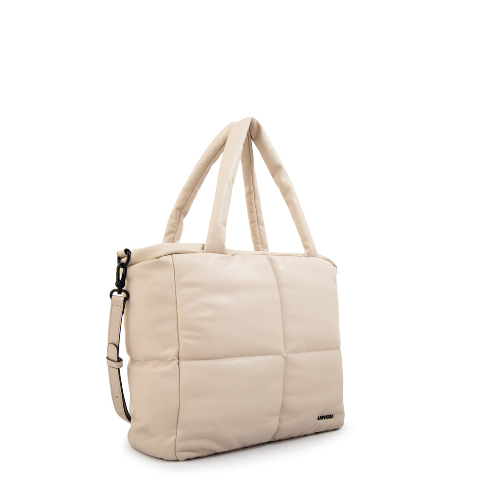 Cartera tote guyana mediana blanco crudo
