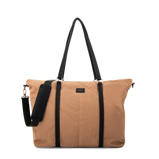 Cartera tote porta notebook lucia grande taupe