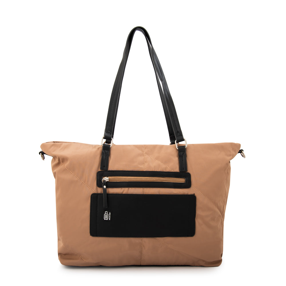Cartera tote porta notebook lucia grande taupe