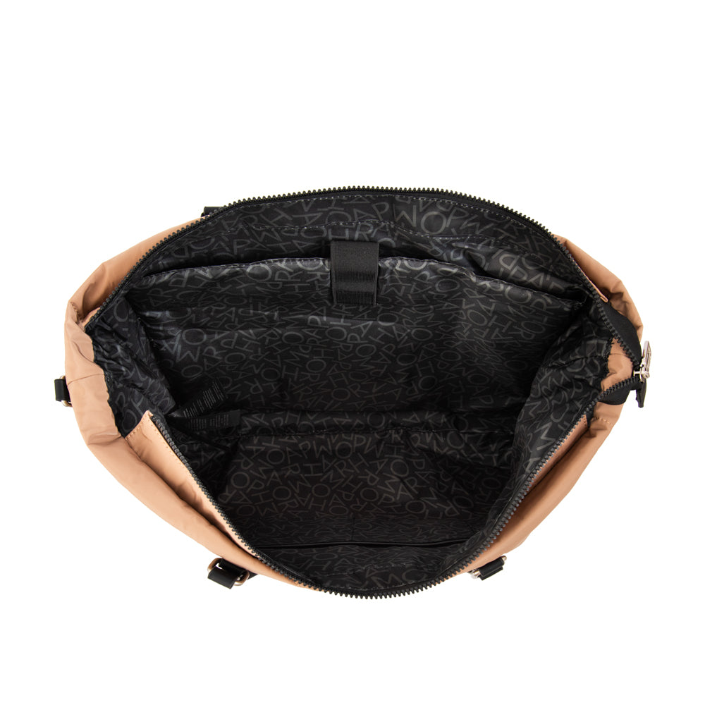 Cartera tote porta notebook lucia grande taupe