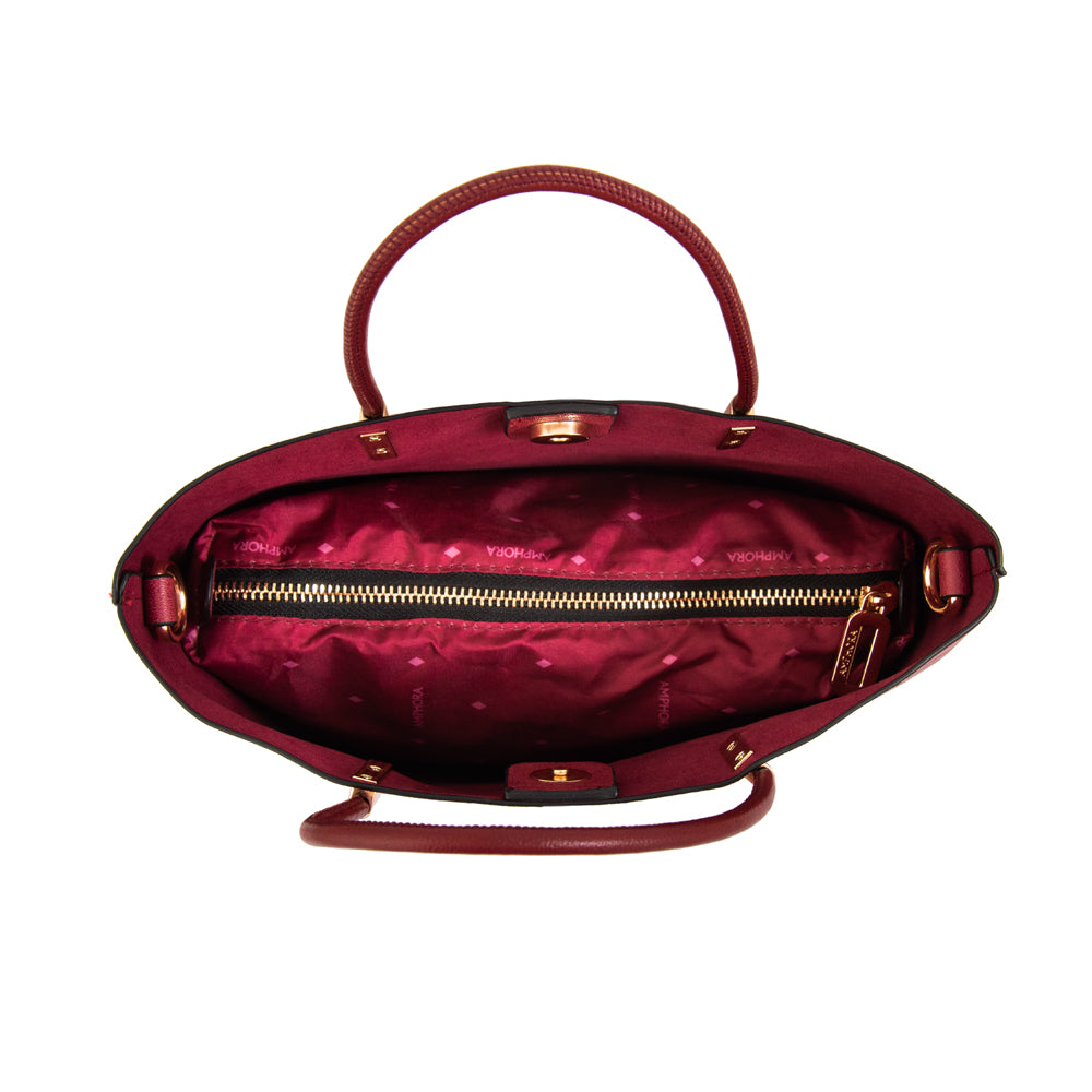 Cartera bandolera valencia mediana rojo oscuro