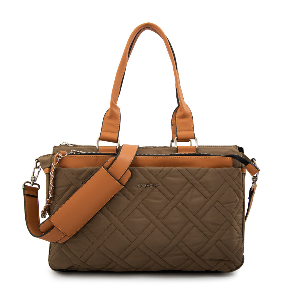 Cartera tote porta notebook gambia grande verde oliva