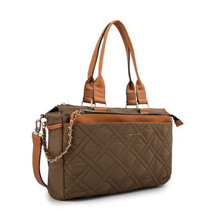 Cartera tote porta notebook gambia grande verde oliva