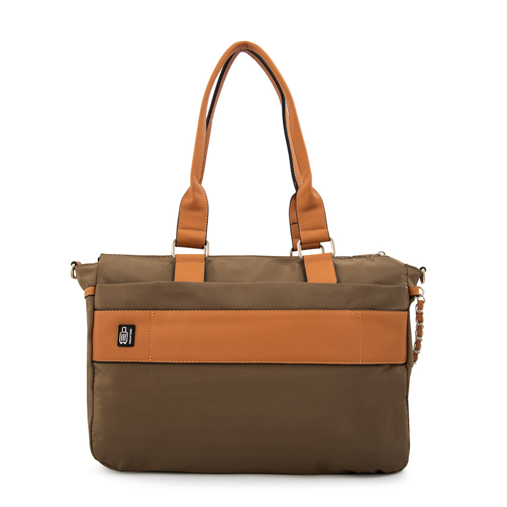 Cartera tote porta notebook gambia grande verde oliva