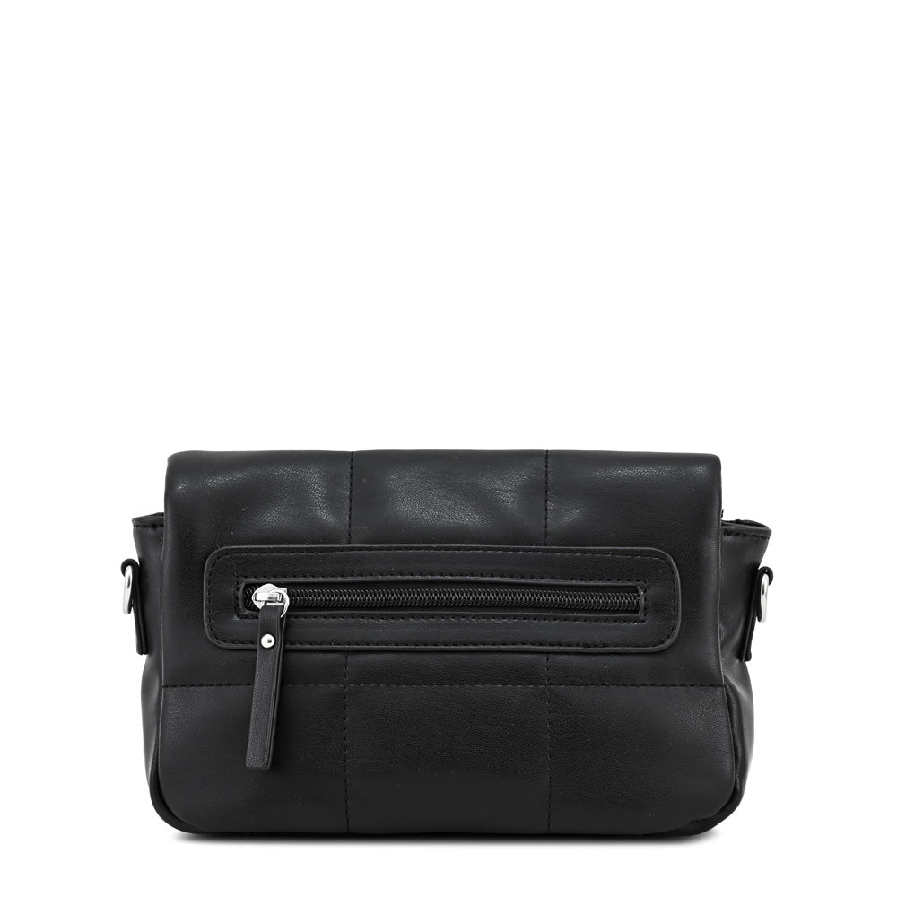 Cartera bandolera con tapa vania mediana negro