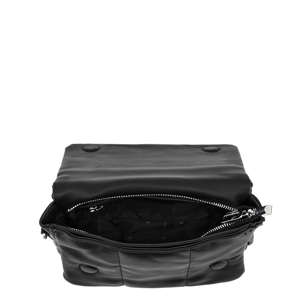 Cartera bandolera con tapa vania mediana negro