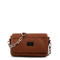 Cartera bandolera con tapa vania mediana café
