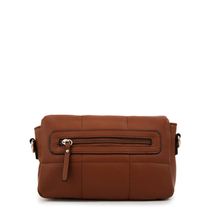 Cartera Bandolera con tapa vania mediana café